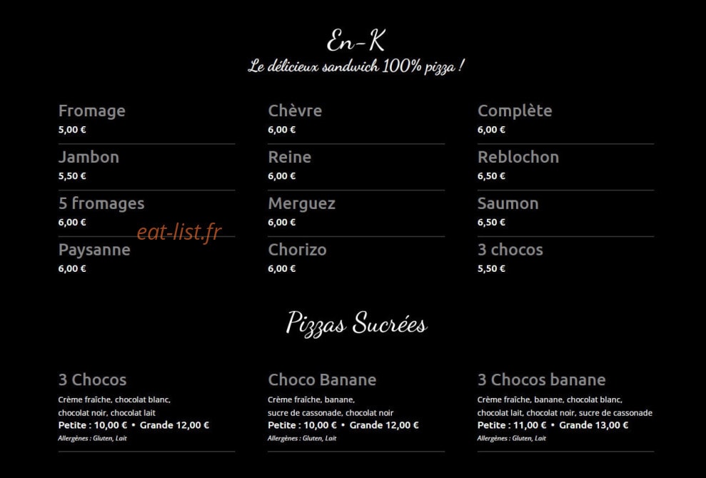 Kpizz — carte page 3