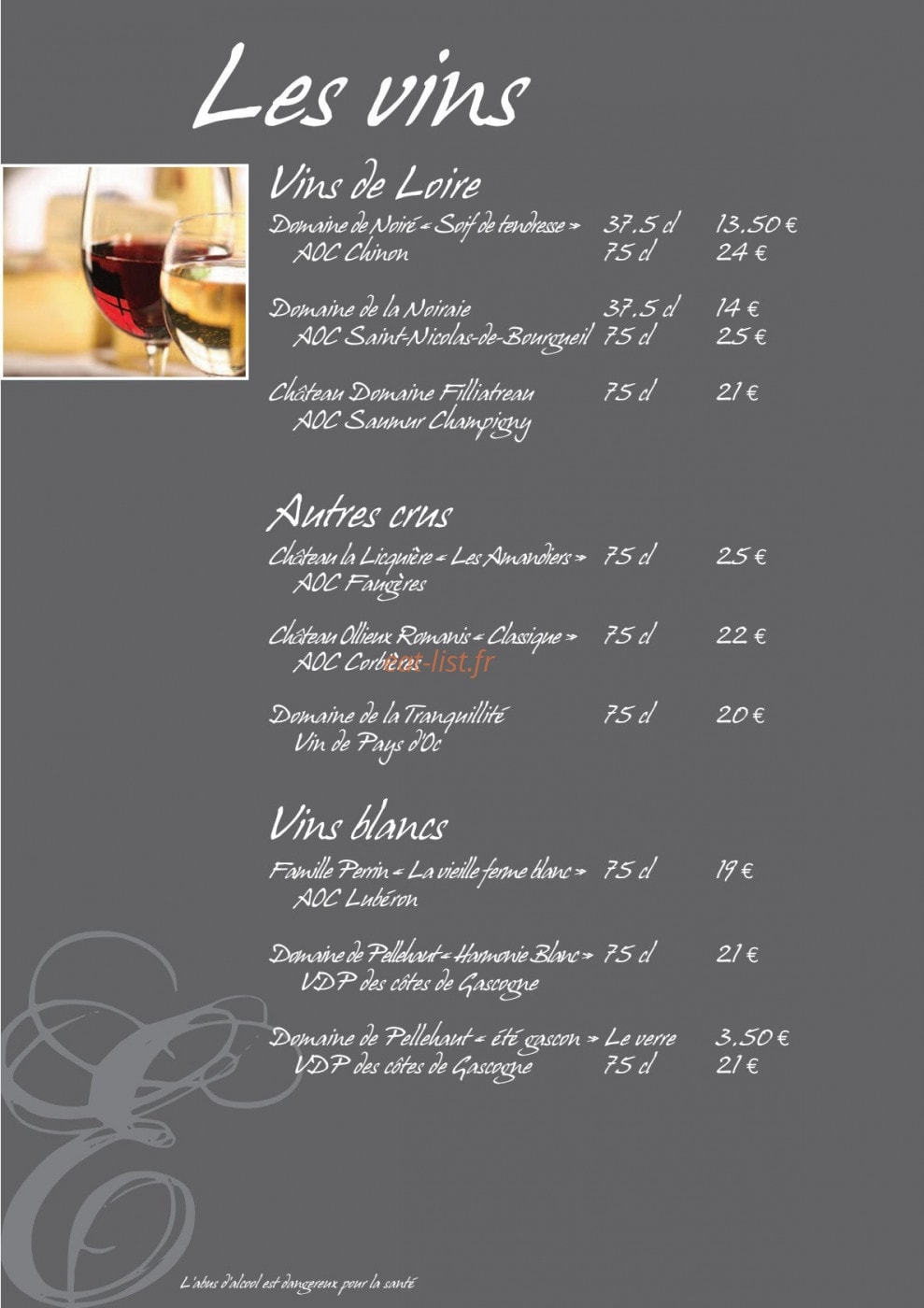 L'Entrecote — carte page 3