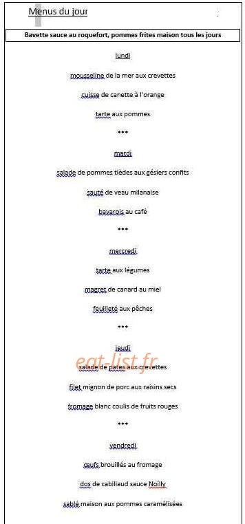 Auberge des 3 Canards — carte page 1