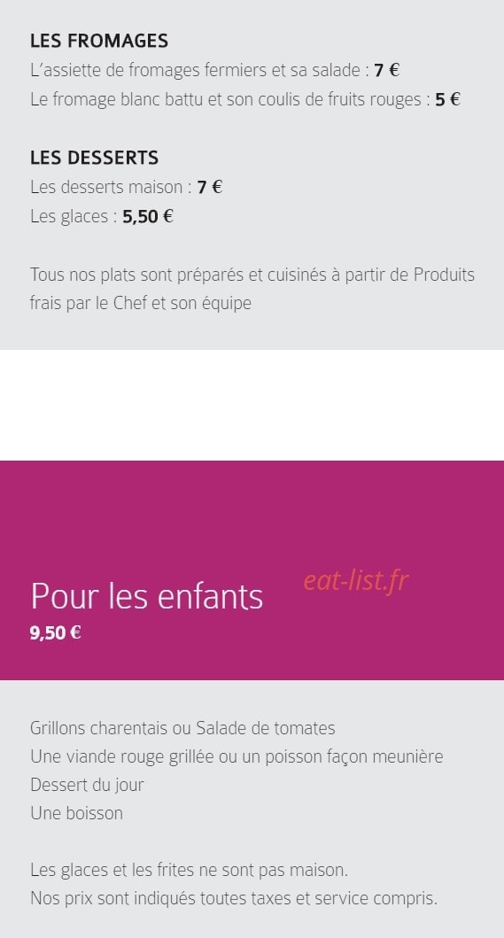 Auberge des fins bois — carte page 3