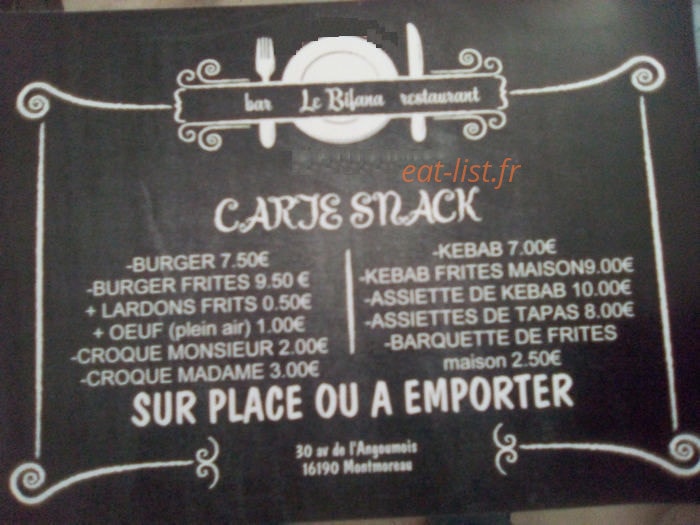 Le Bifana — carte page 1