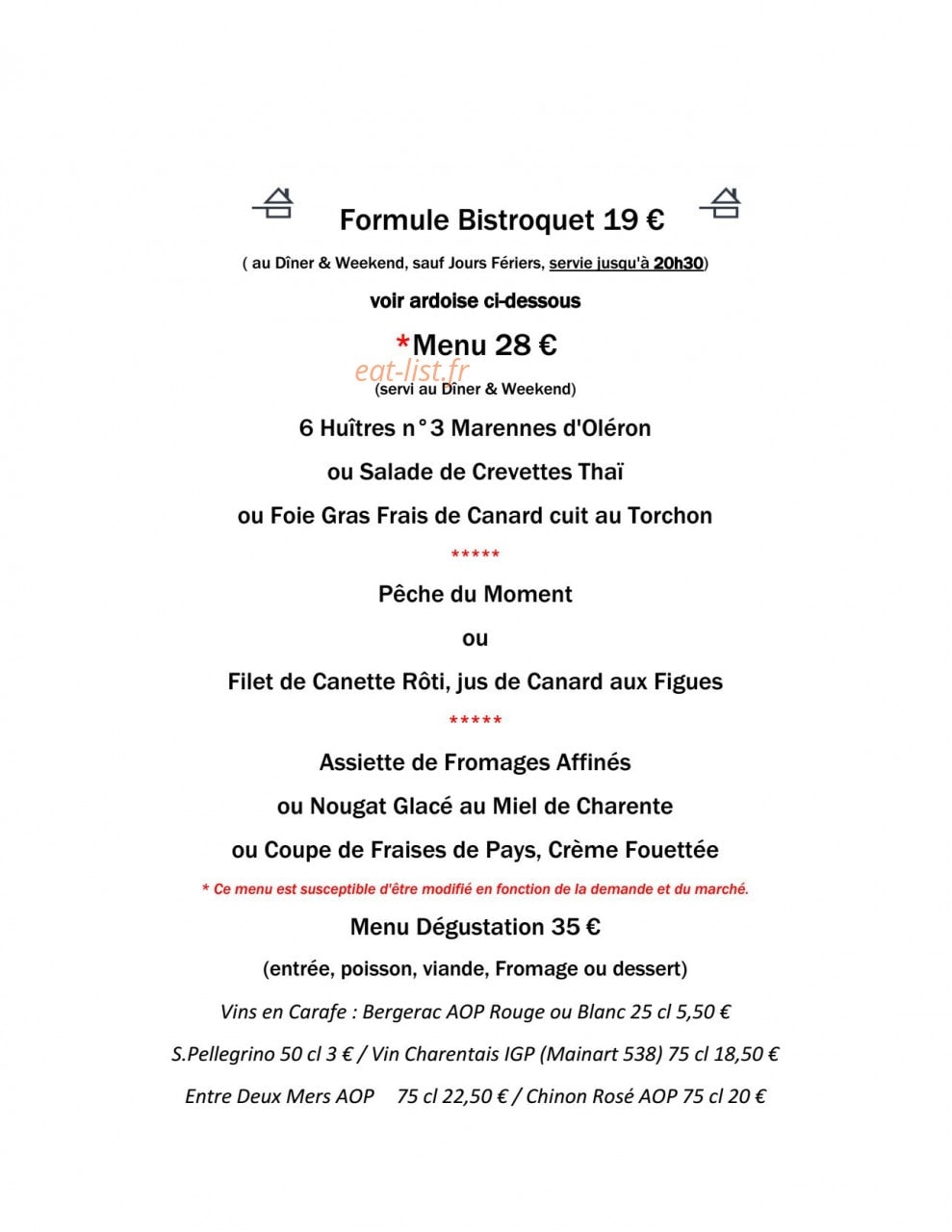 Le Bistroquet — carte page 2