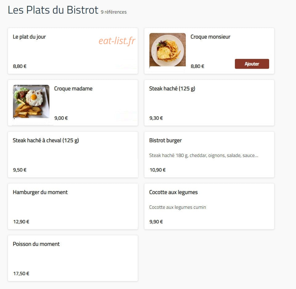 Bistrot du marché Jarnac — carte page 2