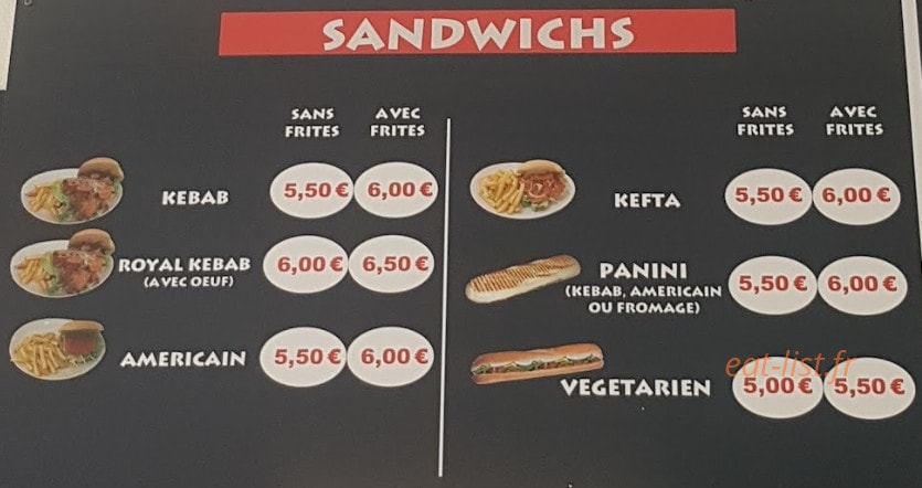 Kabab — carte page 1