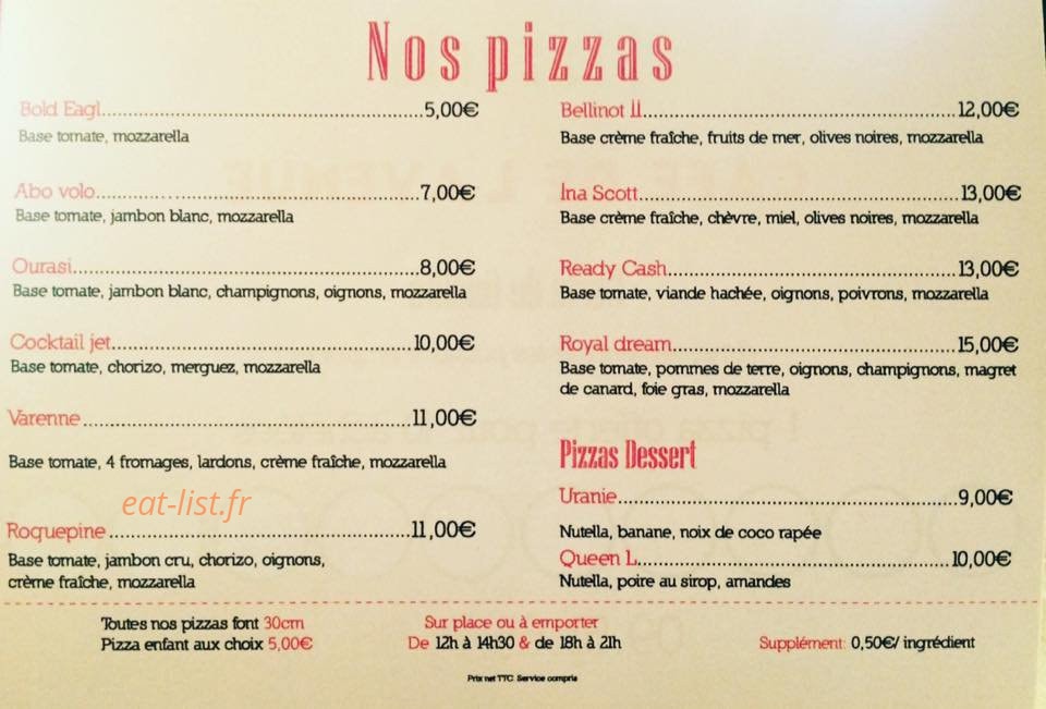 Café De L'Avenue — carte page 2
