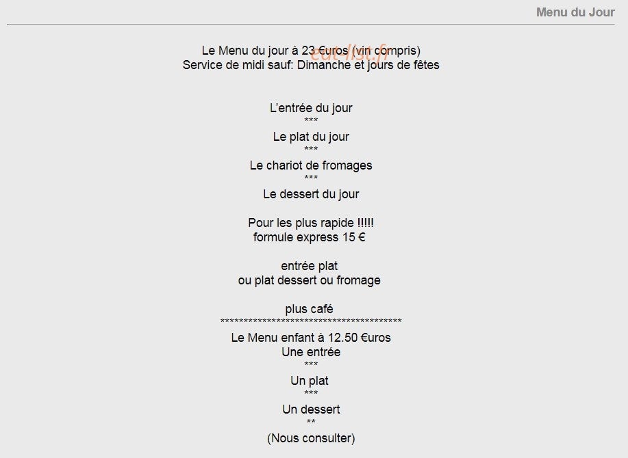 Le Cheval Blanc — carte page 1
