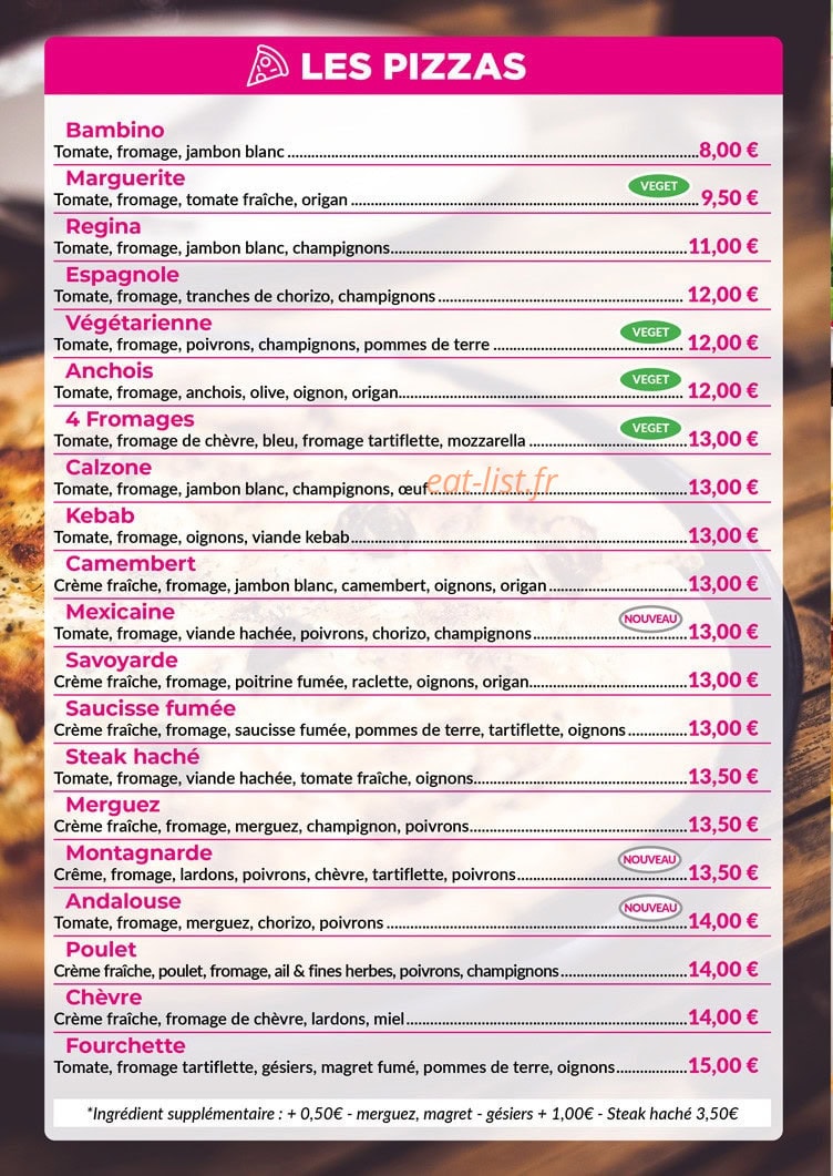 La Fourchette — carte page 1