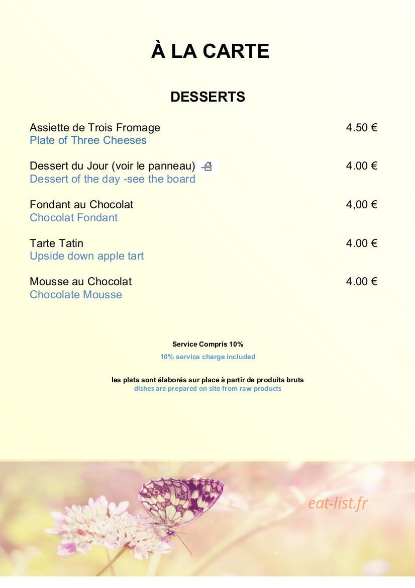L'Etoile D'Or — carte page 7