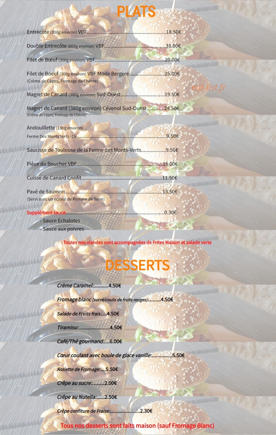 Le Bistrot — carte page 3