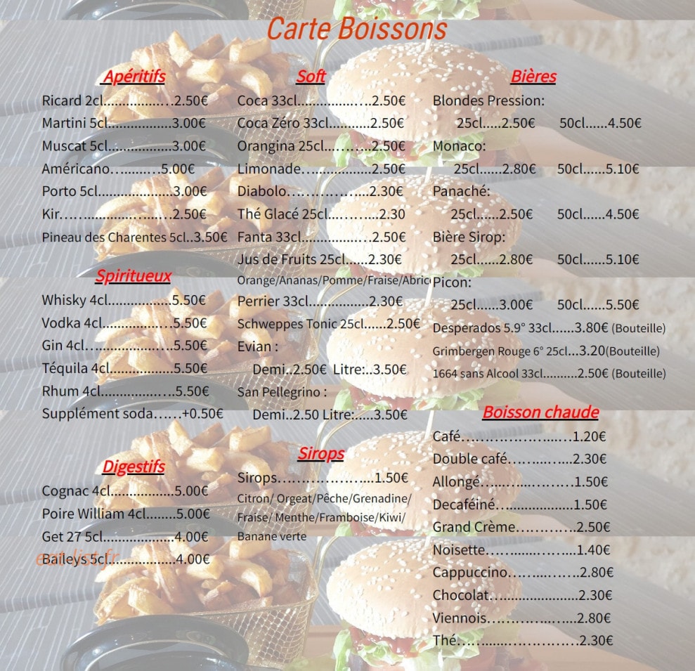 Le Bistrot — carte page 5