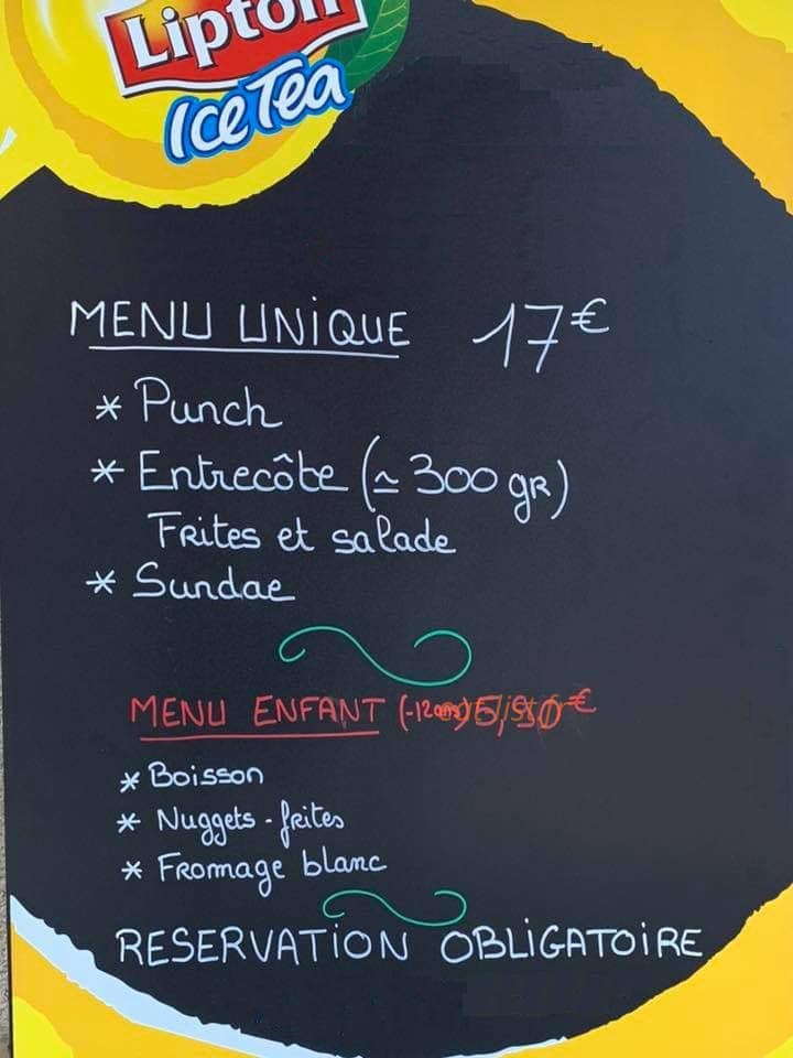Snack L'impérial — carte page 1