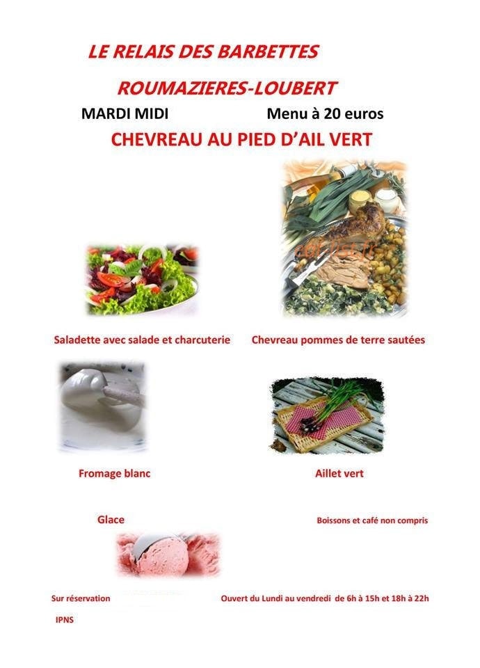 Le Relais des Barbettes — carte page 1