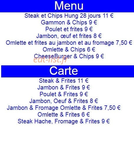 Cafe bar de la terrasse — carte page 1