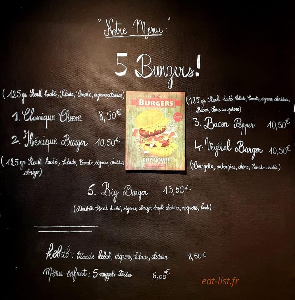 Big Burger — carte page 1