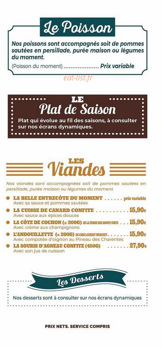 Bistrot de Damien — carte page 3