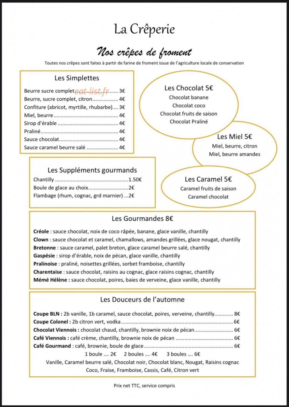 La Crêperie — carte page 2