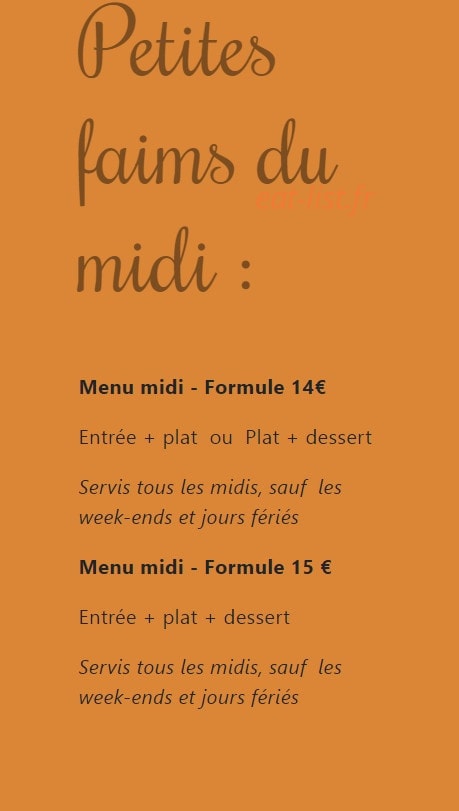 Carte et menu de La Vieille Auberge à Barbezieux Saint Hilaire — Petites faims du midi