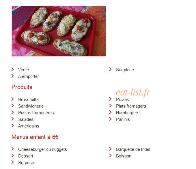 Carte et menu de Pizzeria 1ère Avenue à Barbezieux Saint Hilaire — les informations sur le menu