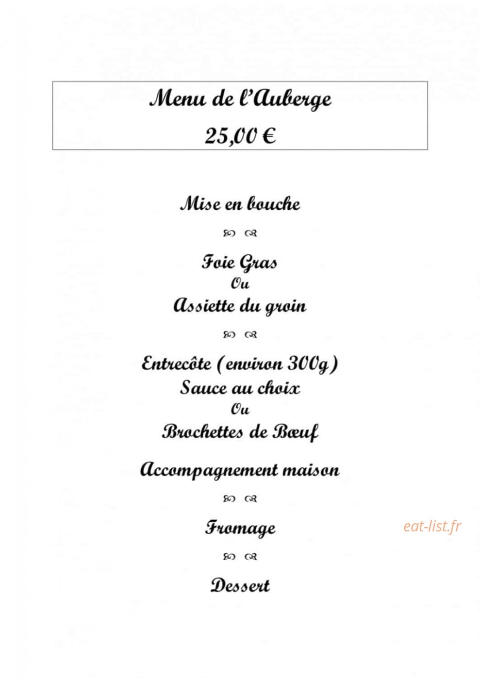 Auberge de la croutelle — carte page 1