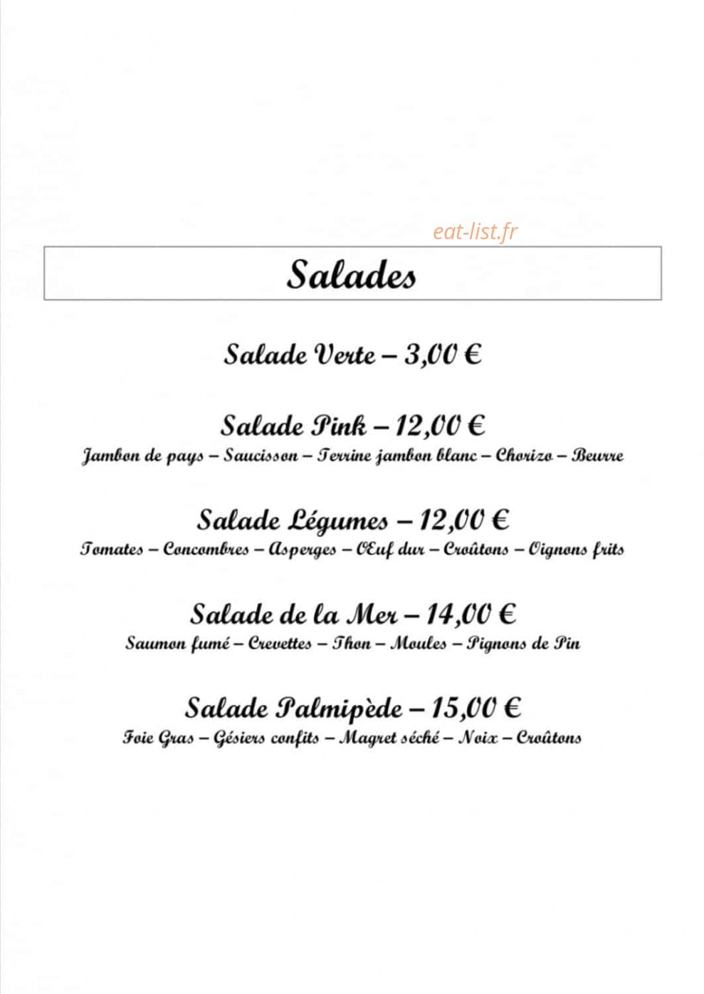 Auberge de la croutelle — carte page 4