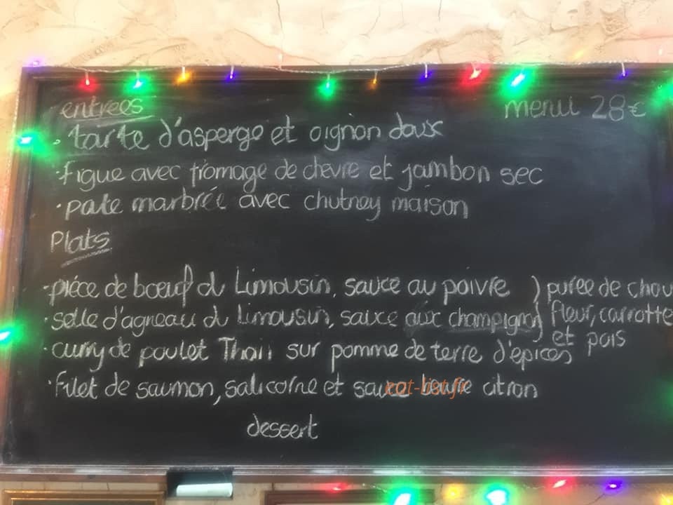 Le Petit Restaurant — carte page 1
