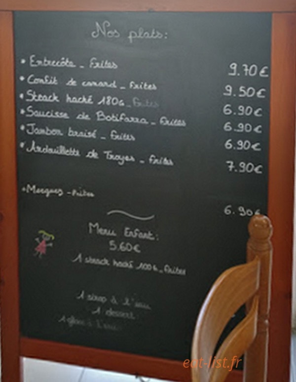 Au Petit Creux — carte page 1