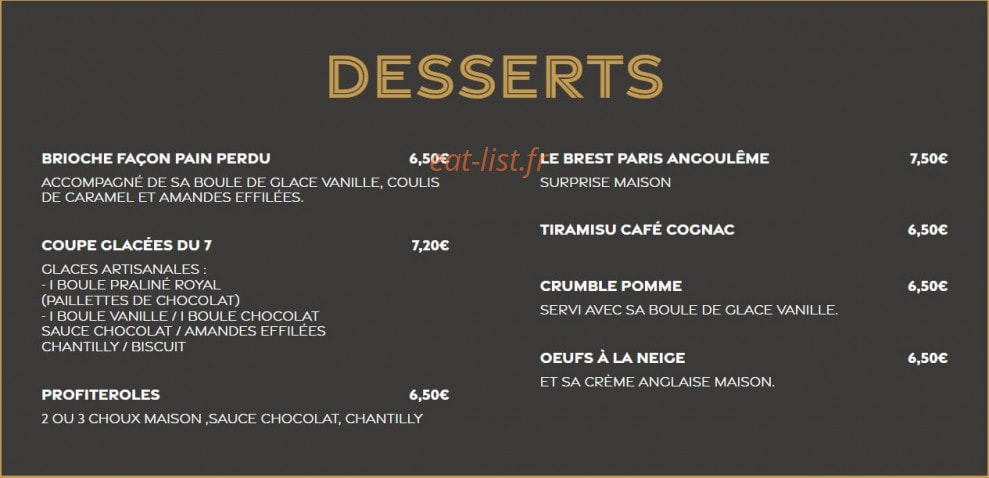 Brasserie Le 7 — carte page 3
