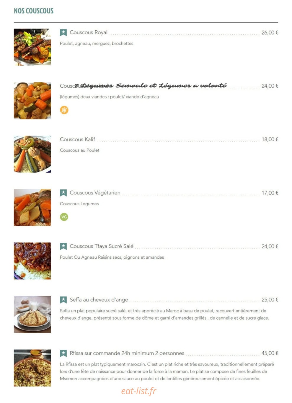 Le Marrakech — carte page 2