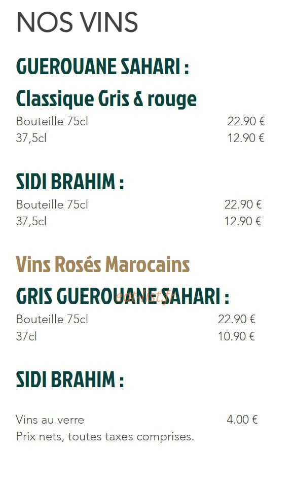 Le Marrakech — carte page 8