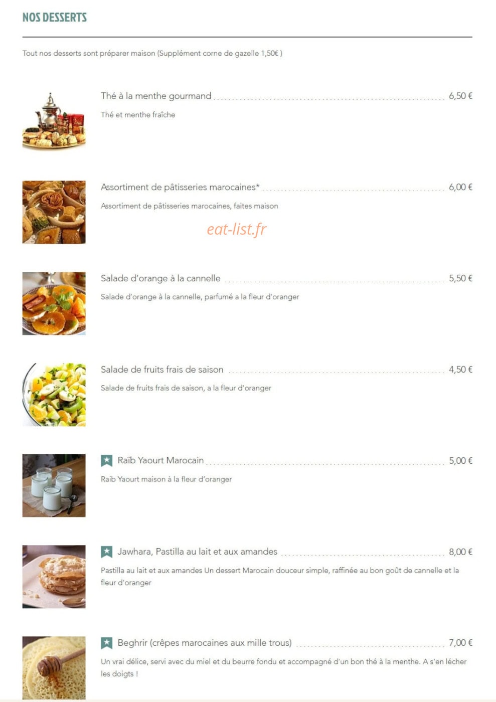 Le Marrakech — carte page 5