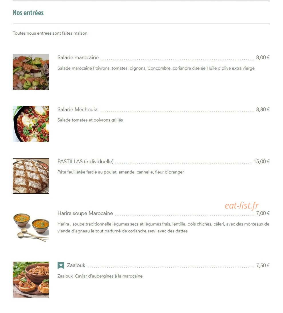 Le Marrakech — carte page 1