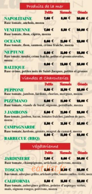 Pizz'mano — carte page 2