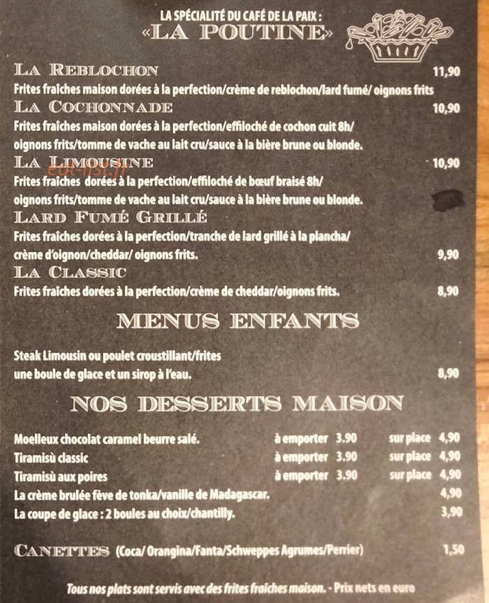 Café de la paix — carte page 2