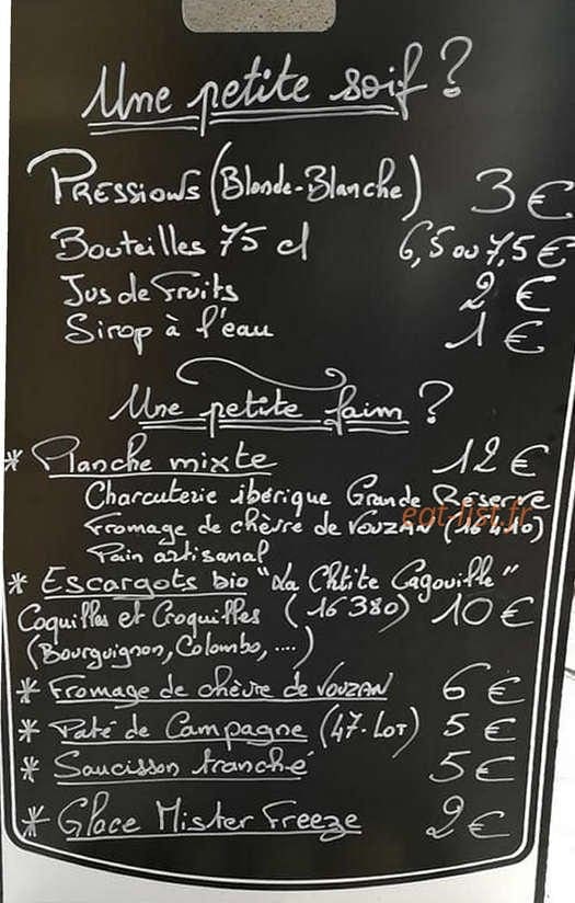 Brasserie La Rainette — carte page 1