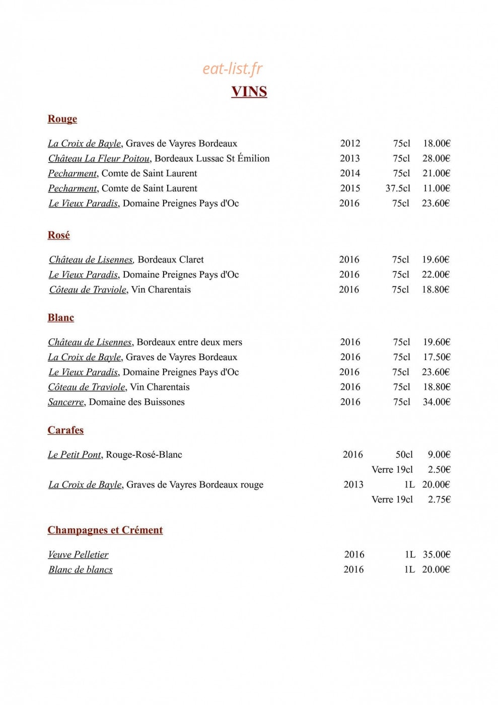 Crêperie de la Source — carte page 7