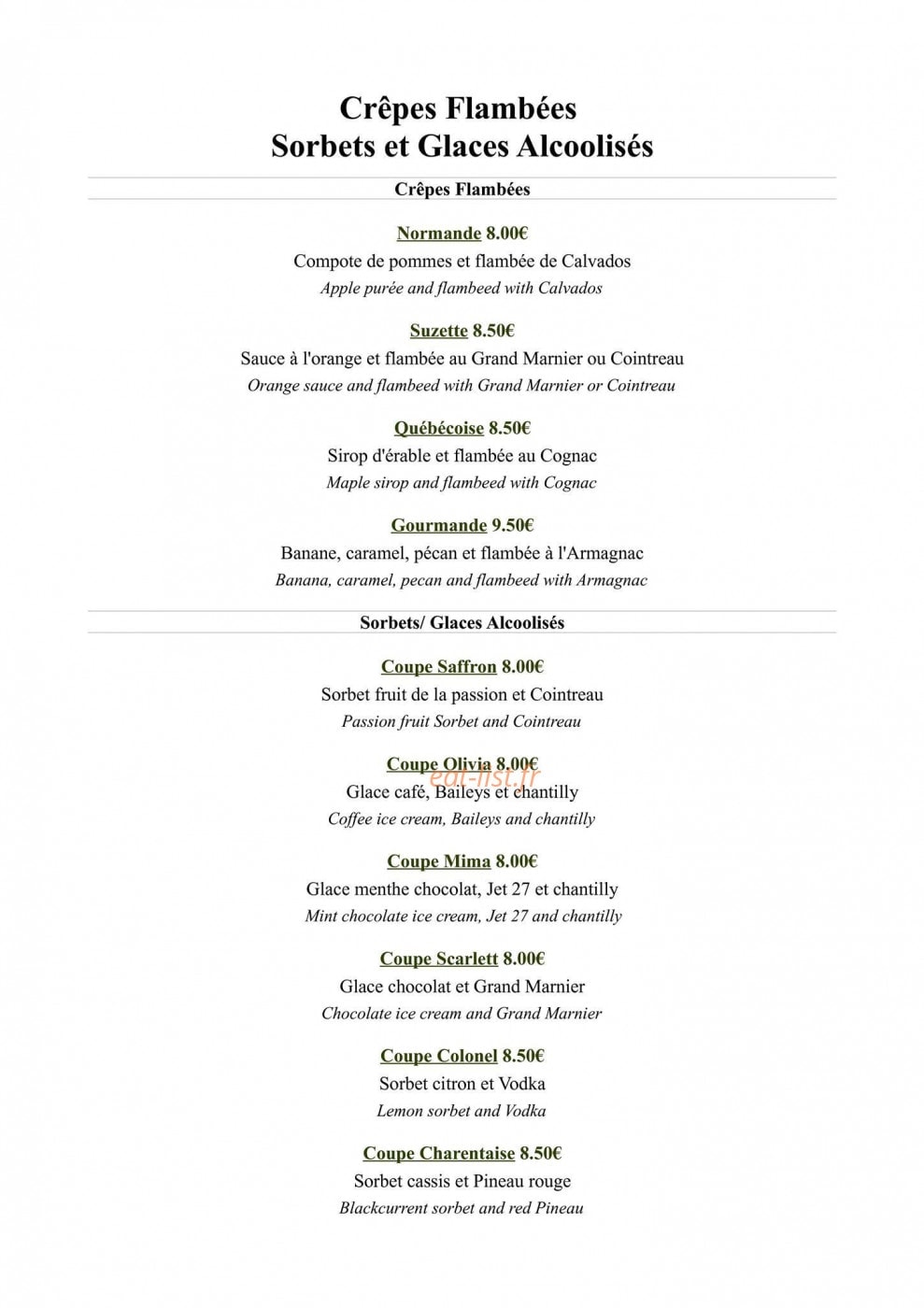 Crêperie de la Source — carte page 5