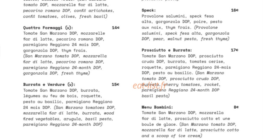 La Tapazzeria — carte page 2