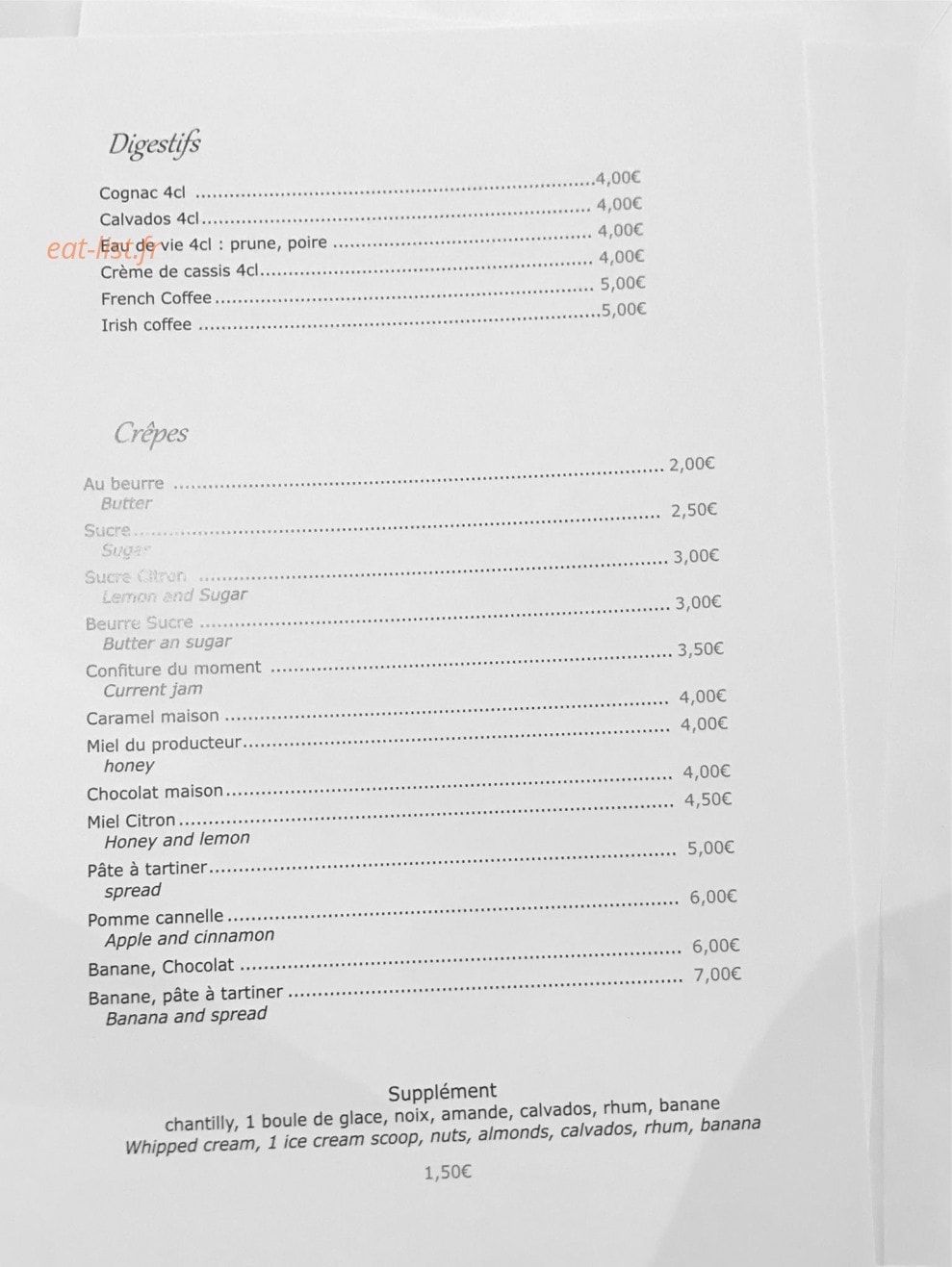 Sel & Sucre — carte page 3