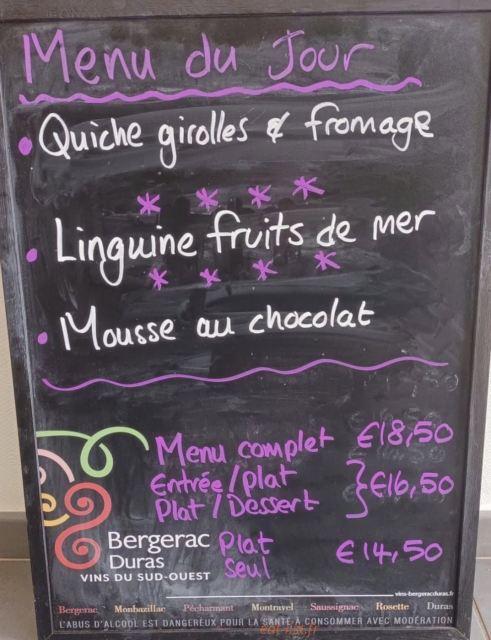 La Bonnes Adresse — carte page 1