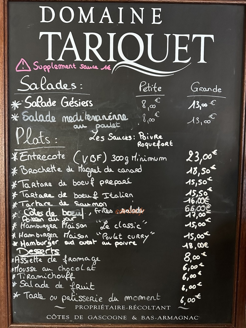 Shake’s Beer — carte page 1