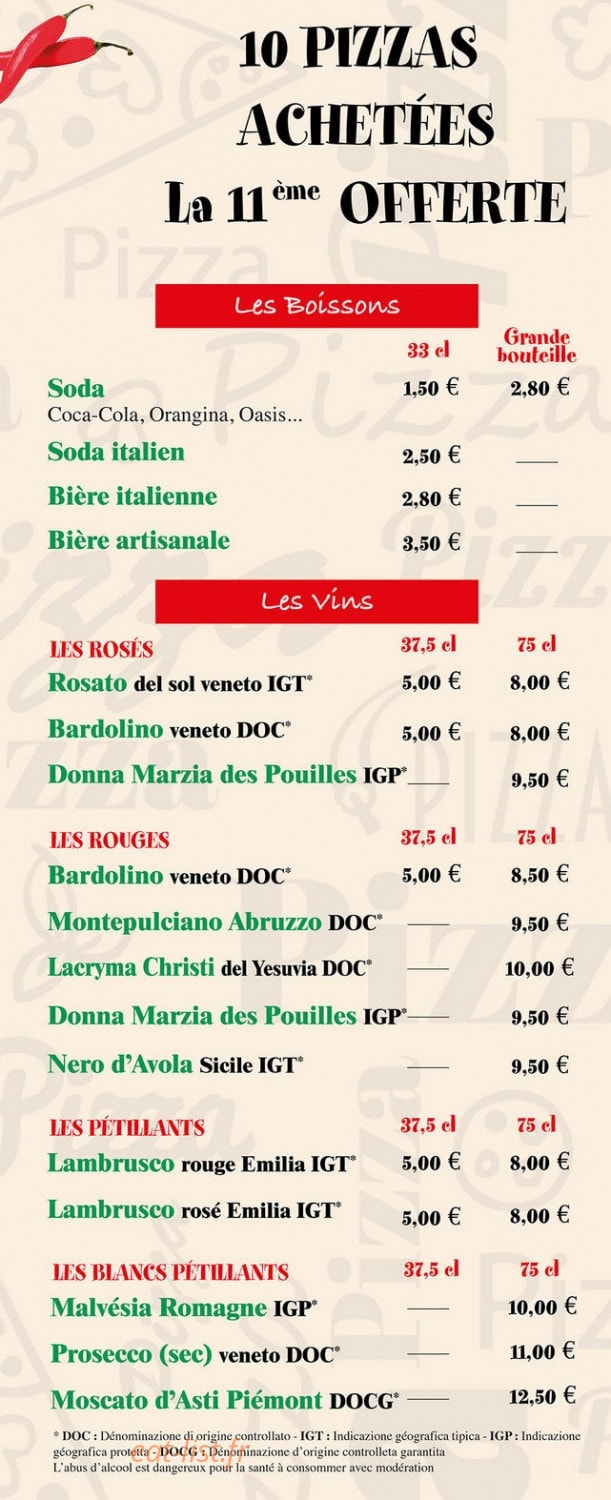 Pizz'Mano — carte page 2