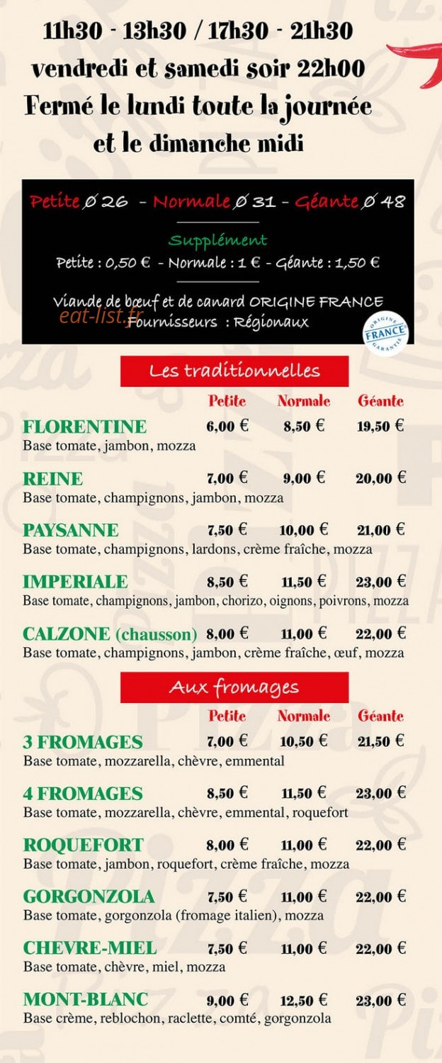 Pizz'Mano — carte page 3