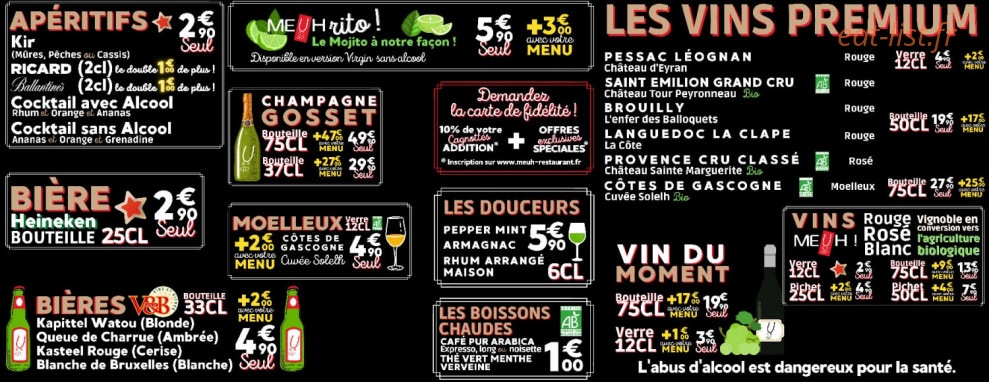 Meuh ! Restaurant — carte page 3
