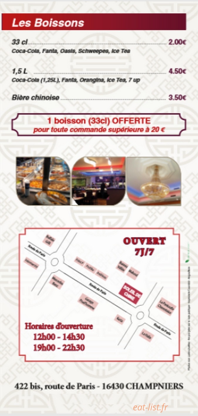 Soleil de Chine — carte page 6