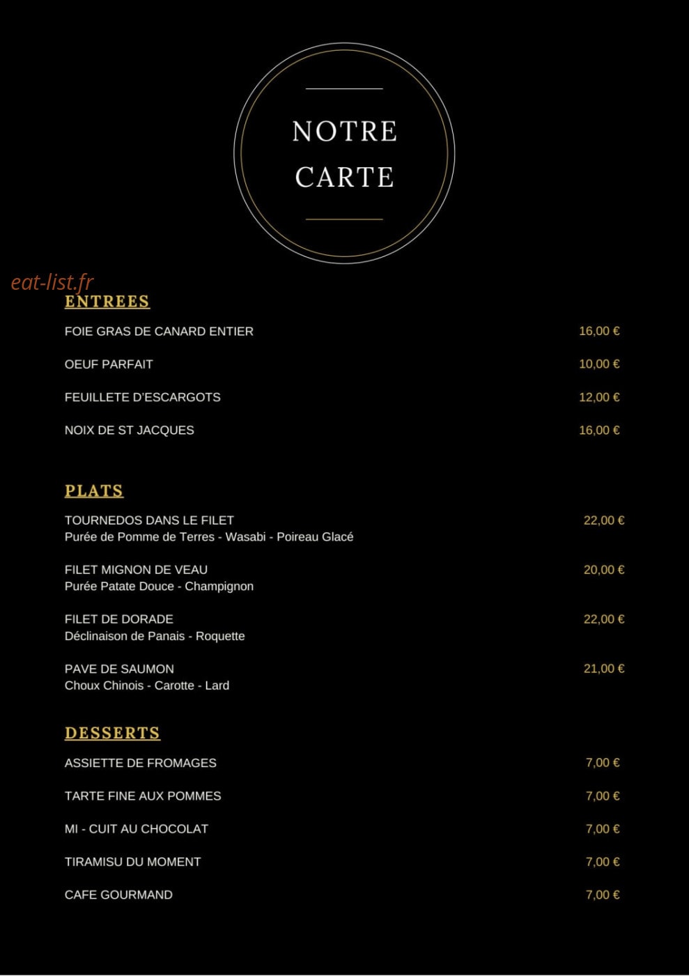 L’ Escale Gourmande — carte page 3