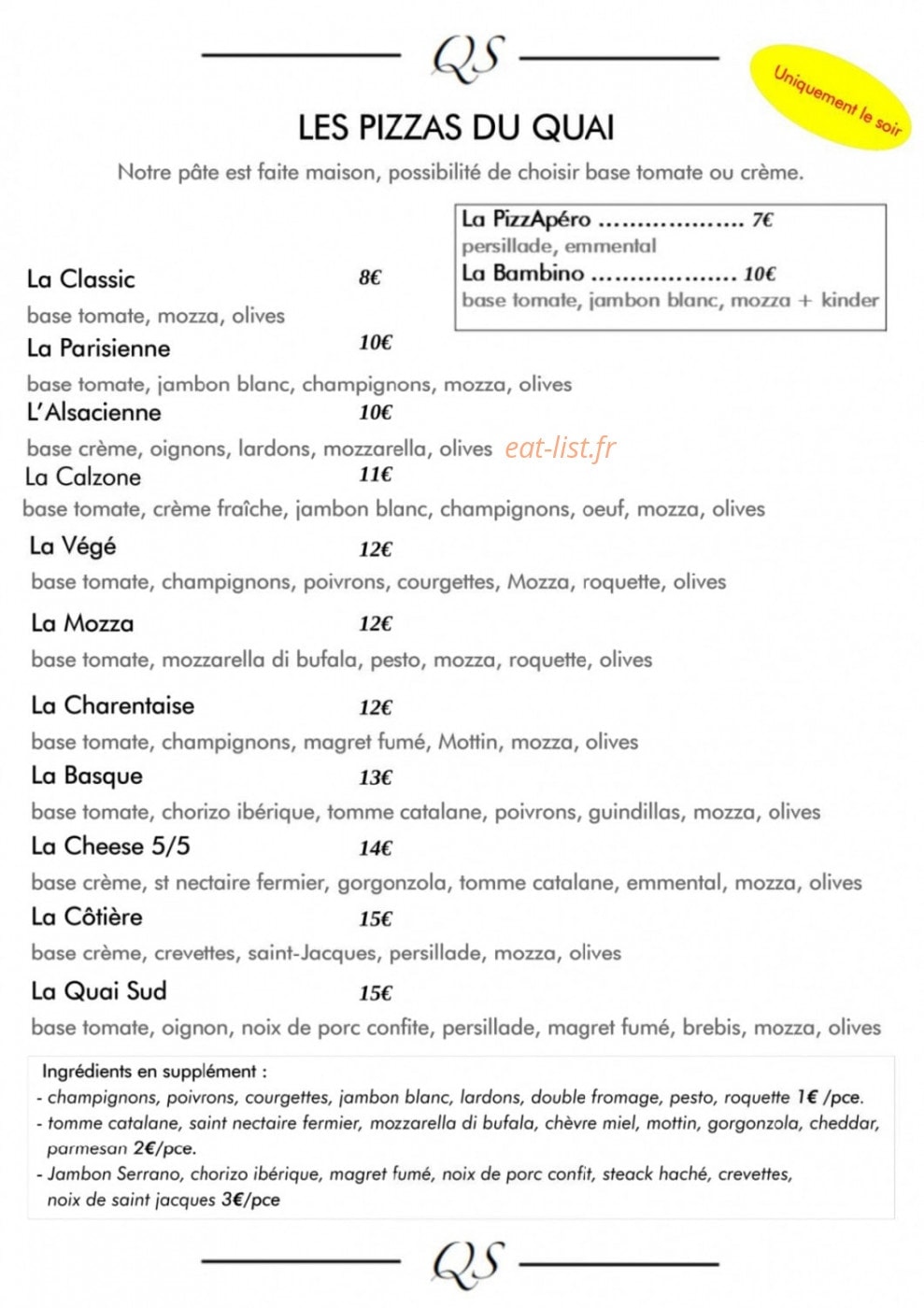 Restaurant Quai Sud — carte page 10
