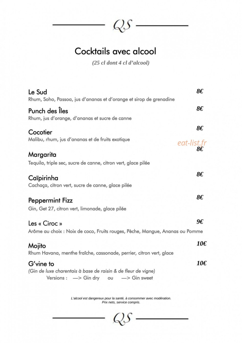 Restaurant Quai Sud — carte page 5