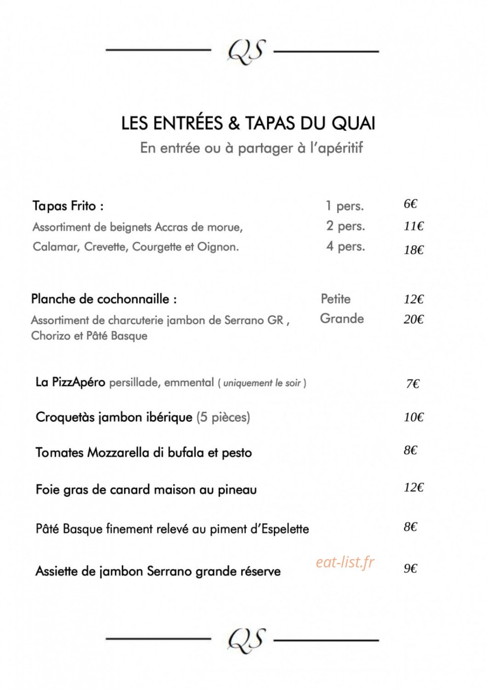 Restaurant Quai Sud — carte page 6