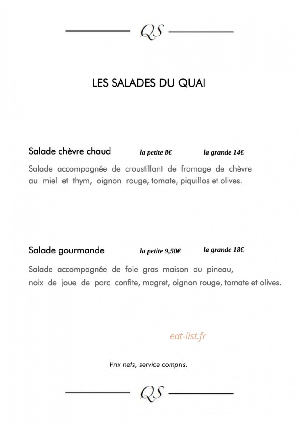 Restaurant Quai Sud — carte page 7