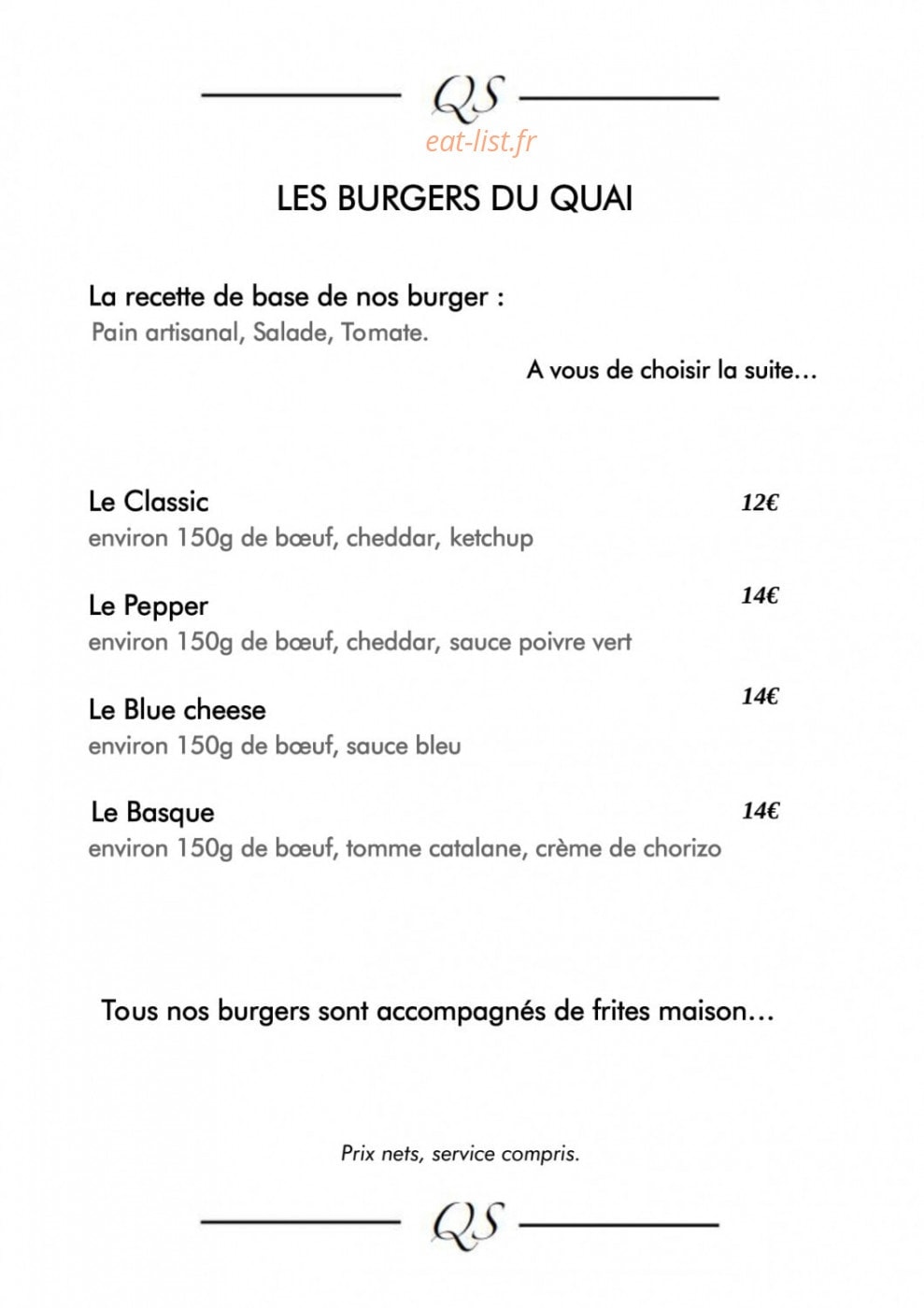 Restaurant Quai Sud — carte page 9